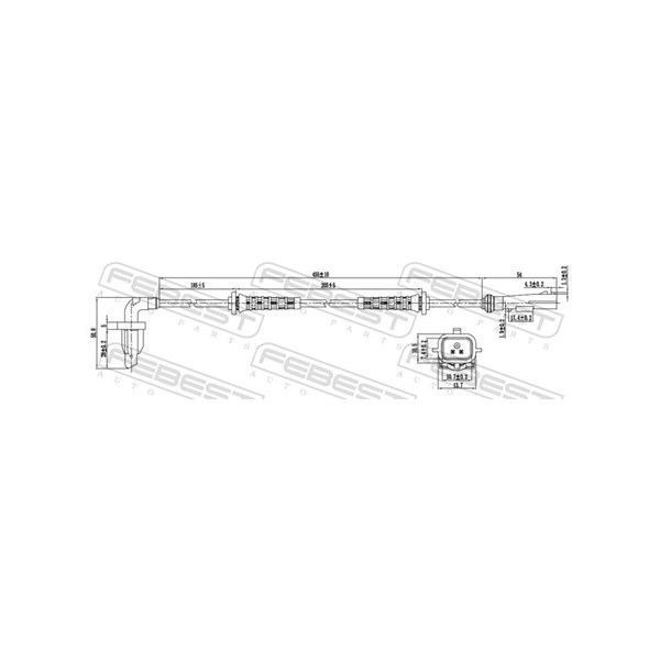 ABS-givare, Sensor, hjulvarvtal, Bakaxel höger Febest 24606-004 FEBEST