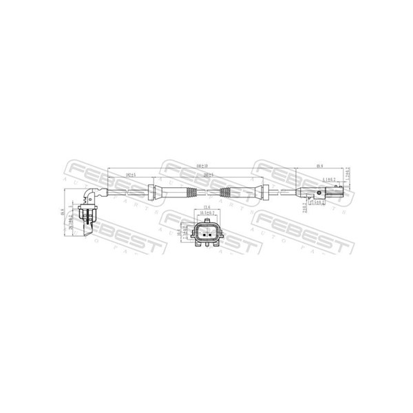 ABS-givare, Sensor, hjulvarvtal, Bakaxel Febest 24606-007 FEBEST