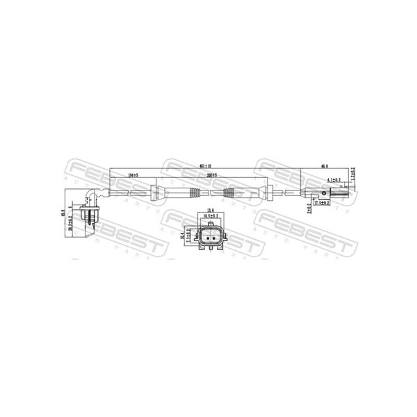 ABS-givare, Sensor, hjulvarvtal, Bakaxel höger Febest 24606-008 FEBEST