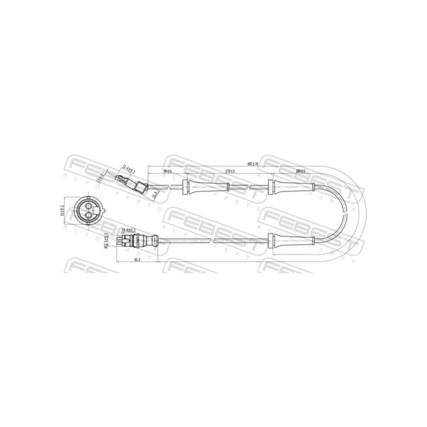 ABS-givare, Sensor, hjulvarvtal, Bakaxel Febest 24606-010 FEBEST