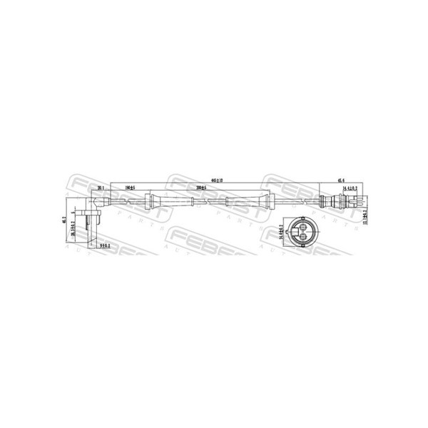 ABS-givare, Sensor, hjulvarvtal, Bakaxel vänster Febest 24606-011 FEBEST