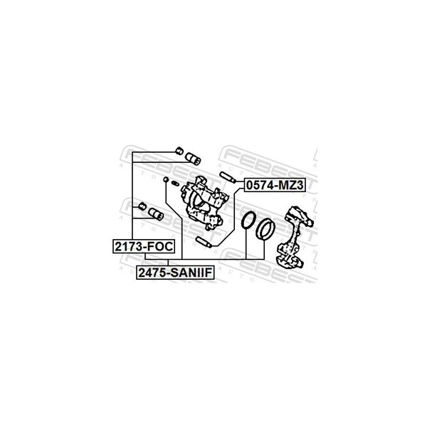 Reparationssats, bromsok, Framaxel Febest 2475-SANIIF FEBEST Reparationssats, bromsok, Framaxel Febest 2475-SANIIF FEBEST