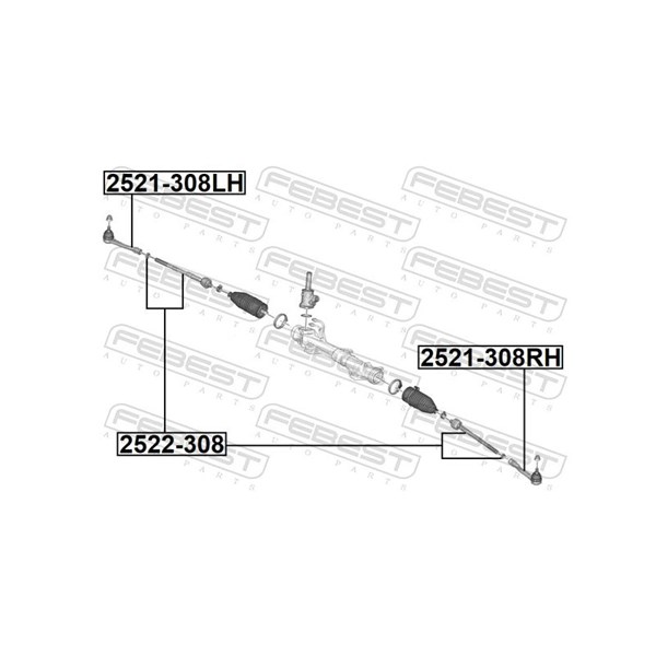Styrled, inre, Framaxel Febest 2522-308 FEBEST