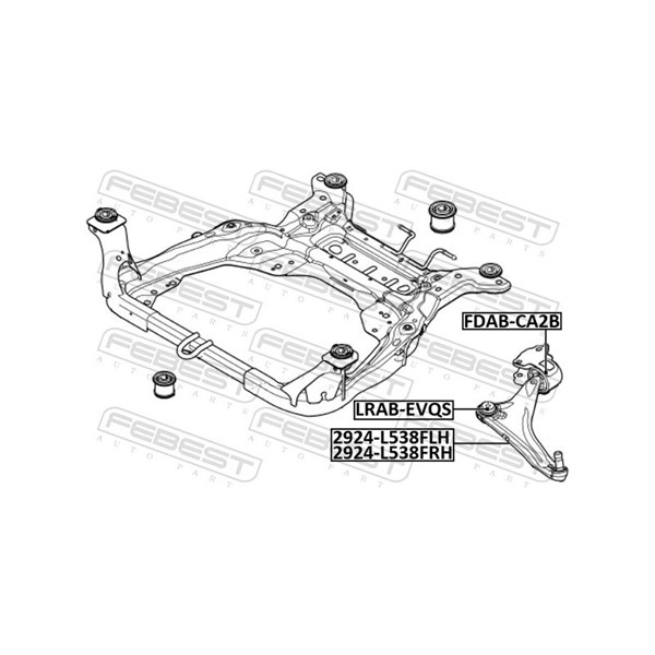 Länkarm, framaxel höger Febest 2924-L538FRH FEBEST Länkarm, framaxel höger Febest 2924-L538FRH FEBEST