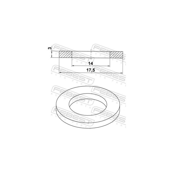 Packningsring, oljeavtappning Febest 88430-141830X FEBEST