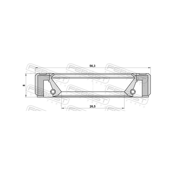 Oljepackningsring, differential, Framaxel Febest 95GBY-28560808R FEBEST