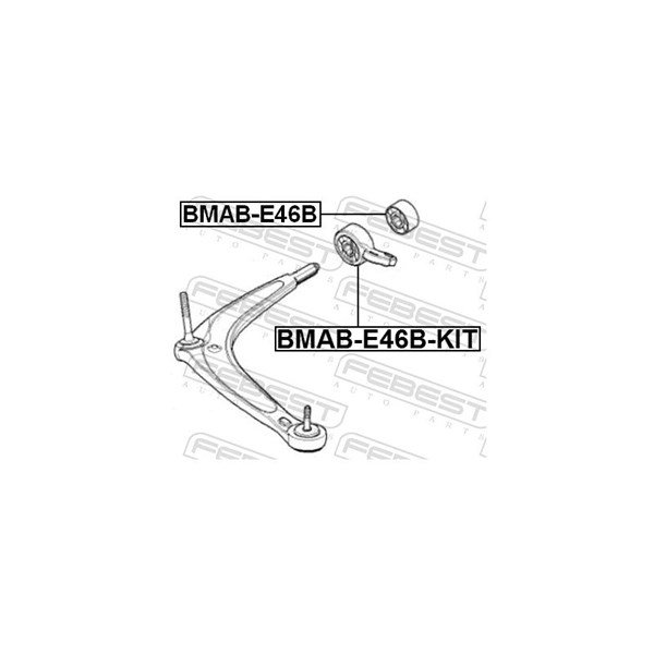 Bussning, länkarm, Framaxel, Bakom axeln Febest BMAB-E46B-KIT FEBEST