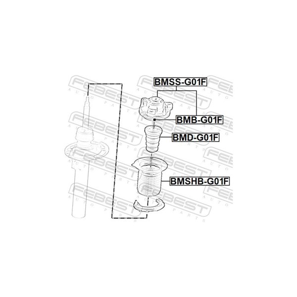 Fjäderbenslager, Framaxel Febest BMB-G01F FEBEST Fjäderbenslager, Framaxel Febest BMB-G01F FEBEST