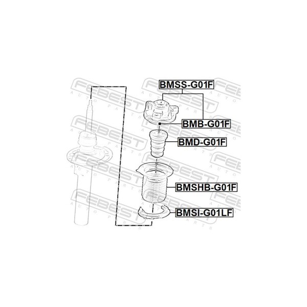 Fjäderbenslager, Framaxel Febest BMSS-G01F FEBEST Fjäderbenslager, Framaxel Febest BMSS-G01F FEBEST