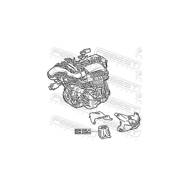 Motorkudde, Höger Febest BZM-205RH FEBEST
