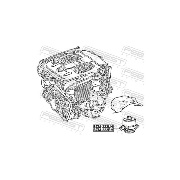 Motorkudde, Höger Febest BZM-222RH FEBEST Motorkudde, Höger Febest BZM-222RH FEBEST