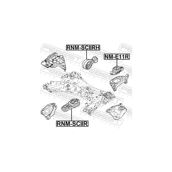 Motorkudde, Höger Febest RNM-SCIIRH FEBEST Motorkudde, Höger Febest RNM-SCIIRH FEBEST