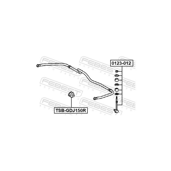 Bussning, krängningshämmare, Bak Febest TSB-GDJ150R FEBEST Bussning, krängningshämmare, Bak Febest TSB-GDJ150R FEBEST