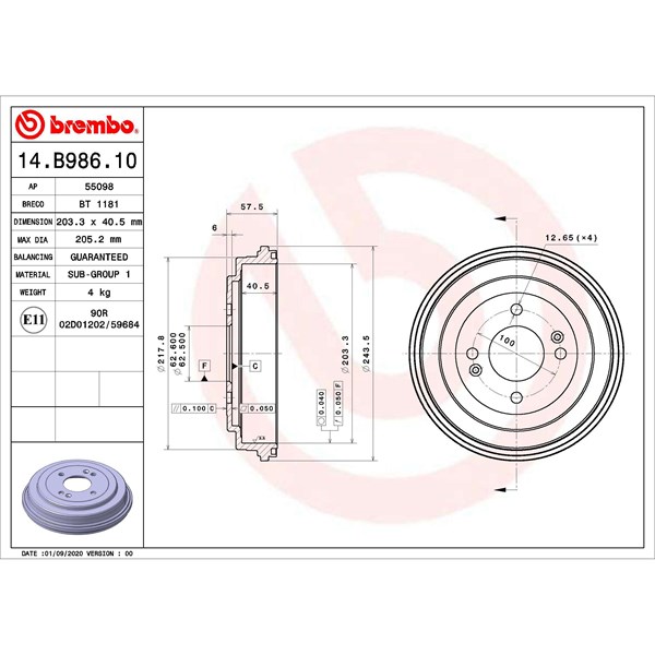 Bromstrumma, Bakaxel Brembo 14.B986.10 BREMBO