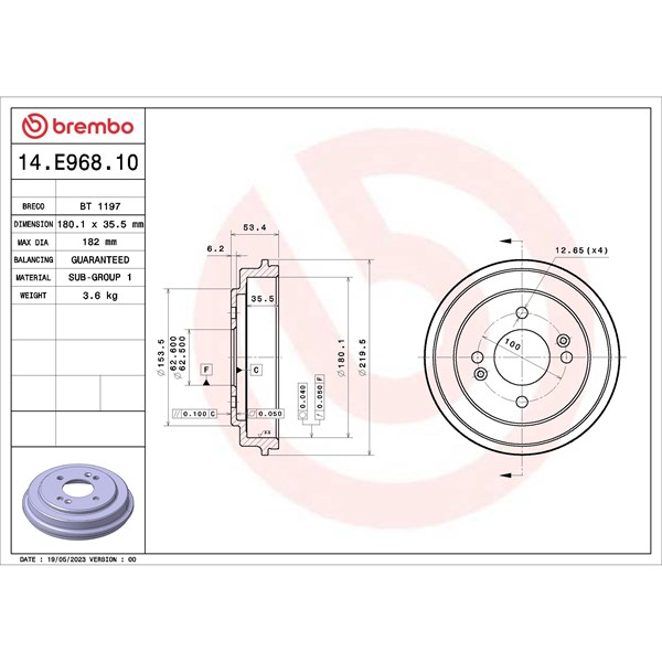 Bromstrumma, Bakaxel Brembo 14.E968.10 BREMBO