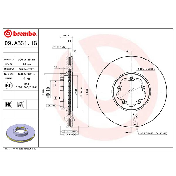 Bromssats, Skivbroms Ventilerad, Framaxel Brembo KT 10 015 BREMBO Bromssats, Skivbroms Ventilerad, Framaxel Brembo KT 10 015 BREMBO