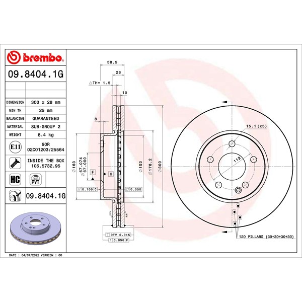 Bromssats, Skivbroms Ventilerad, Framaxel Brembo KT 10 030 BREMBO Bromssats, Skivbroms Ventilerad, Framaxel Brembo KT 10 030 BREMBO
