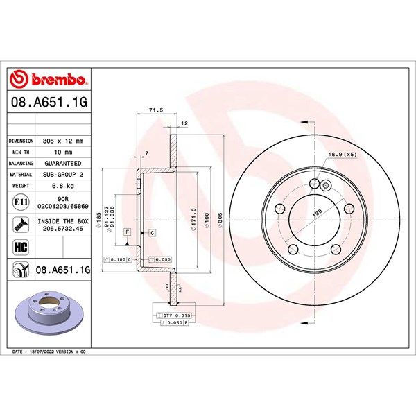 Bromssats, Skivbroms Solid, Bakaxel Brembo KT 10 037 BREMBO Bromssats, Skivbroms Solid, Bakaxel Brembo KT 10 037 BREMBO
