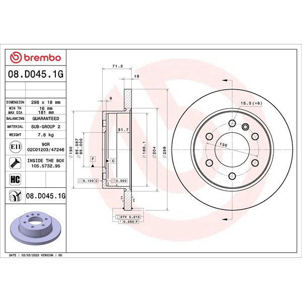 Bromssats, Skivbroms Solid, Bakaxel Brembo KT 10 055 BREMBO Bromssats, Skivbroms Solid, Bakaxel Brembo KT 10 055 BREMBO