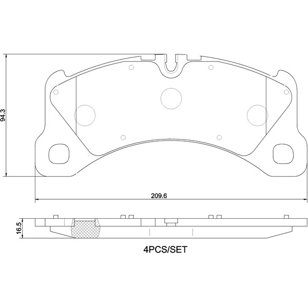 Bromsbeläggsats, Framaxel Brembo P 65 047 BREMBO