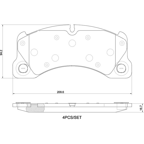 Bromsbeläggsats, Framaxel Brembo P 65 053 BREMBO