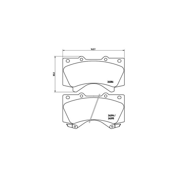 Bromsbeläggsats, Framaxel Brembo P 83 107X BREMBO