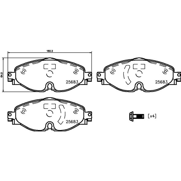 Bromsbeläggsats, Framaxel Brembo P 85 147E BREMBO