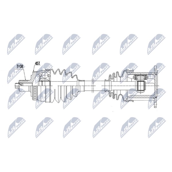 Drivaxel, framaxel höger Nty NPW-AU-113 NTY