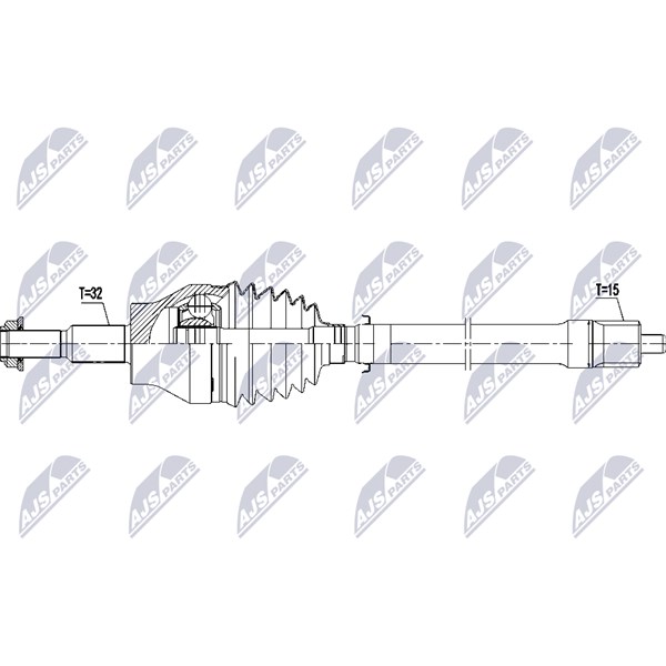 Drivaxel, framaxel höger Nty NPW-CH-155 NTY
