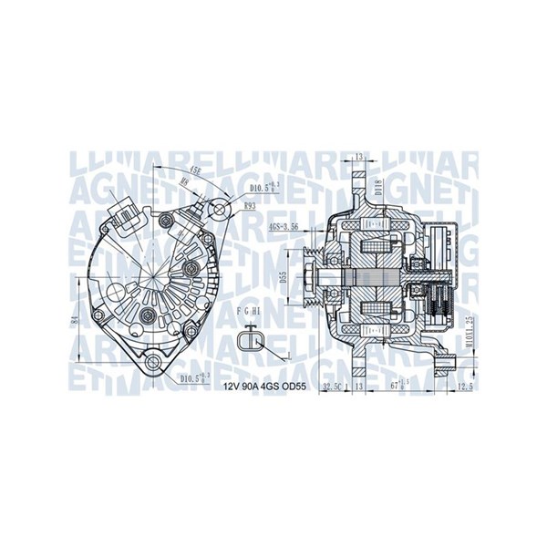 Generator 12V 90A Magneti marelli 063731725010 MAGNETI MARELLI