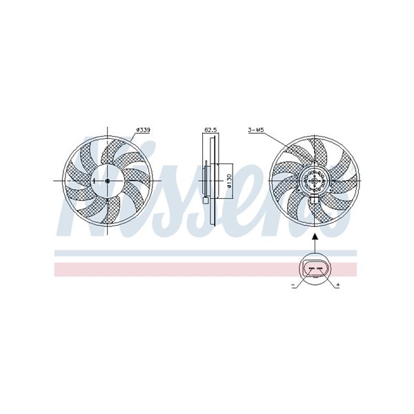 Fläkt, kylare 12V, Höger Nissens 850105 NISSENS Fläkt, kylare 12V, Höger Nissens 850105 NISSENS