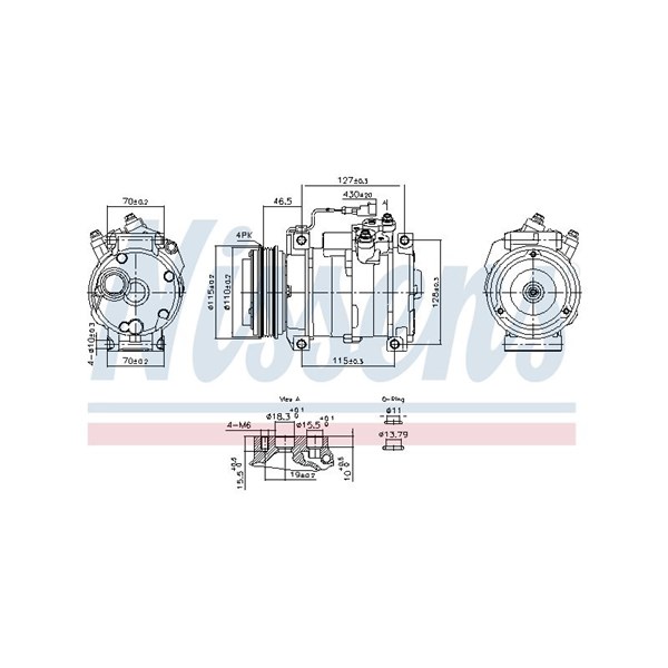Kompressor, klimatanläggning 12V Nissens 891005 NISSENS