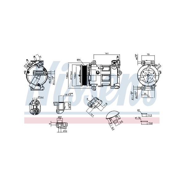 Kompressor, klimatanläggning Nissens 891260 NISSENS