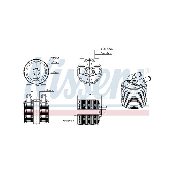 Oljekylare, automatisk transmission Nissens 91506 NISSENS