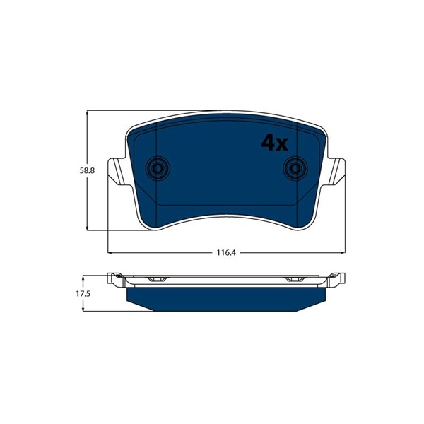 Bromsbeläggsats, Bakaxel Trw Electric blue GDB1765BTE TRW