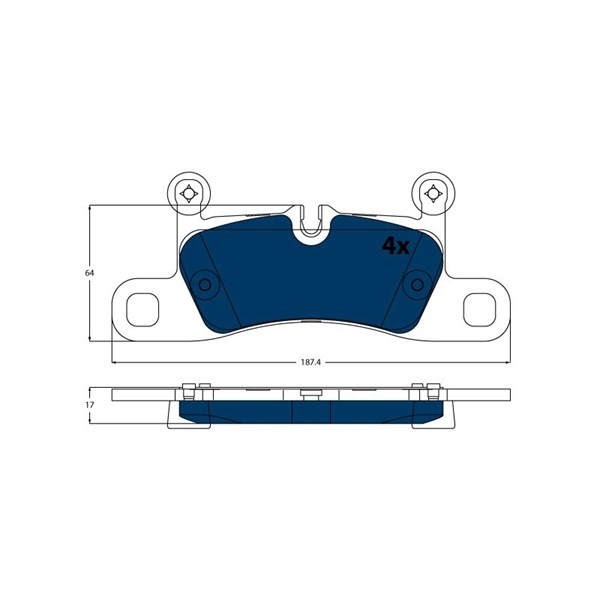Bromsbeläggsats, Bakaxel Trw Electric blue GDB1875BTE TRW