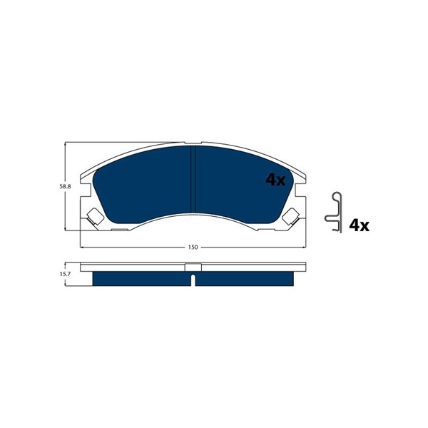 Bromsbeläggsats, Framaxel Trw Electric blue GDB3200BTE TRW