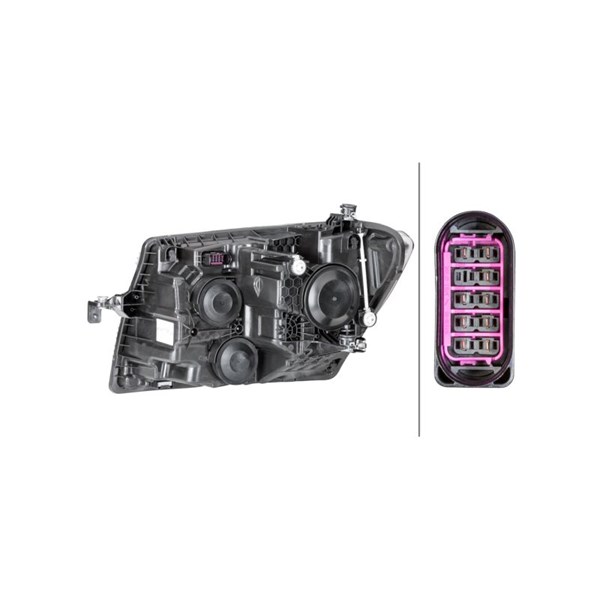 Strålkastare 12V, Höger Hella 1EB 012 830-021 HELLA