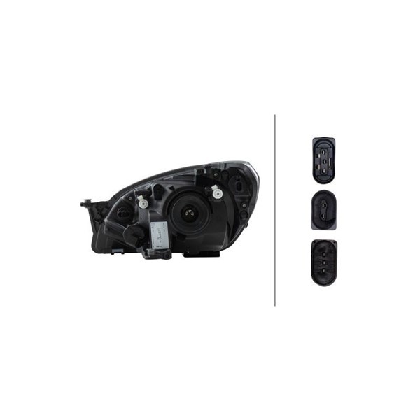 Strålkastare 12V, Höger Hella 1EJ 010 672-021 HELLA