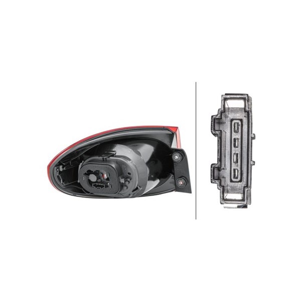 Baklykta 12V, Höger Hella 2SD 009 691-101 HELLA