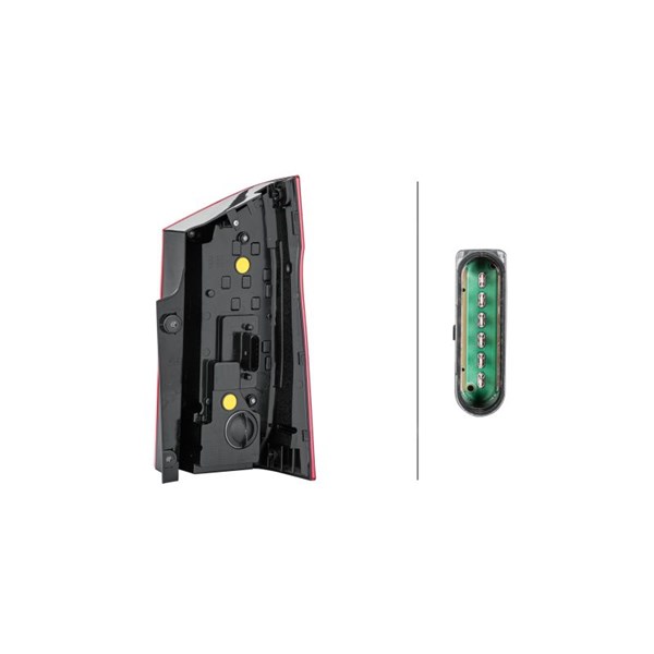 Baklykta 12V, Vänster Hella 2SK 011 581-211 HELLA