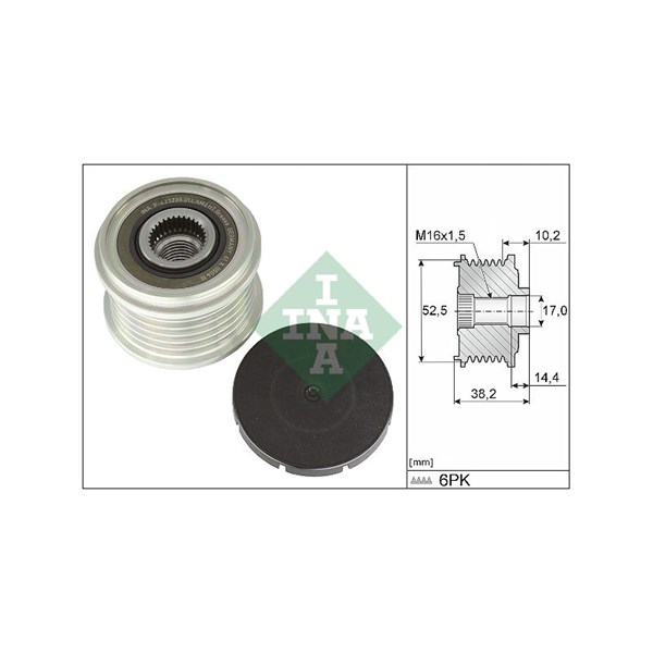 Frihjulskoppling, generator Ina 535 0369 10 INA