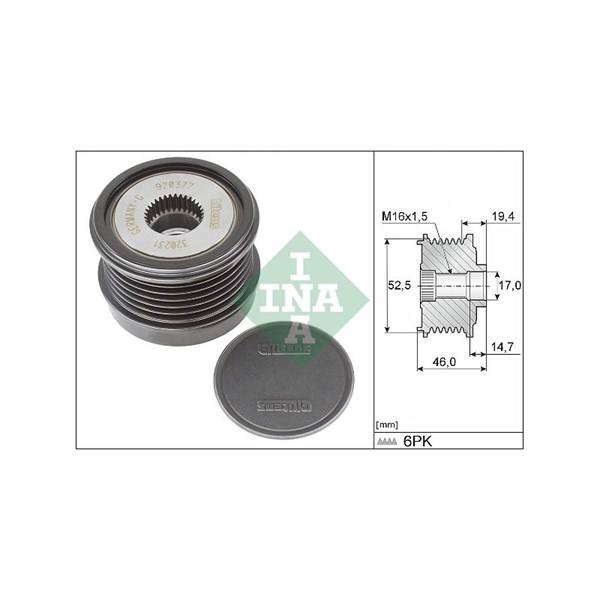Frihjulskoppling, generator Ina 535 0373 10 INA