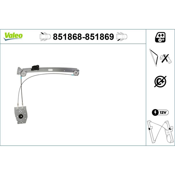 Fönsterhiss, Bak, Vänster Valeo 851868 VALEO