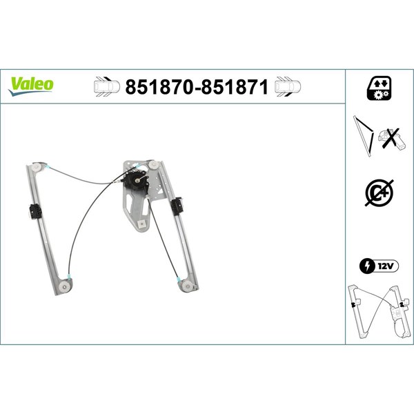 Fönsterhiss, Fram, Vänster Valeo 851870 VALEO