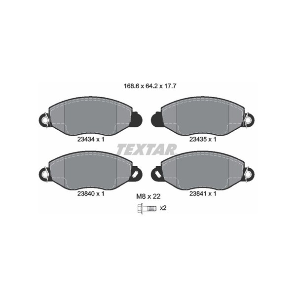 Bromsbeläggsats, Framaxel Textar 2343401 TEXTAR