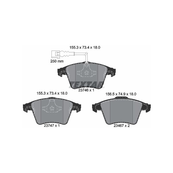 Bromsbeläggsats, Framaxel Textar 2374601 TEXTAR