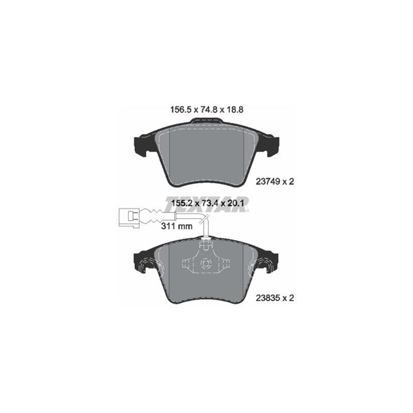 Bromsbeläggsats, Framaxel Textar 2374901 TEXTAR
