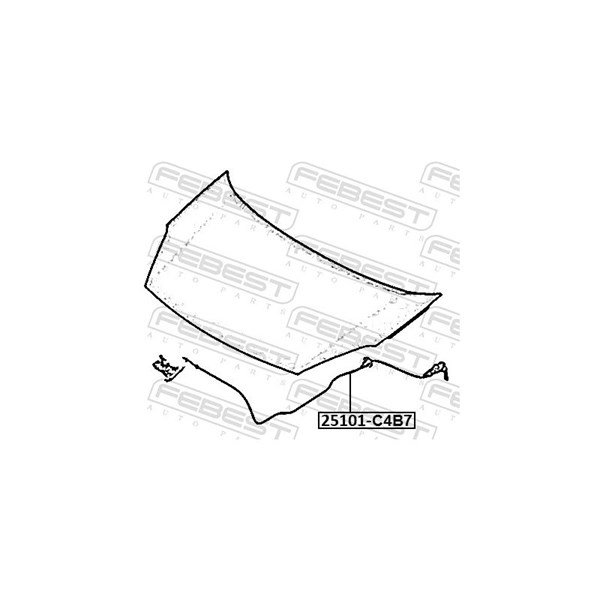Vajer, motorhuv Febest 25101-C4B7 FEBEST