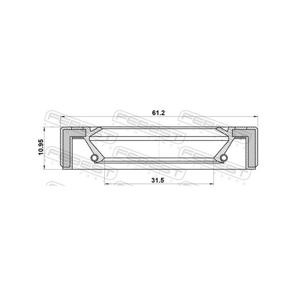 Axelpackning, drivaxel, Framaxel, Fram Febest 95GAS-32611113X FEBEST